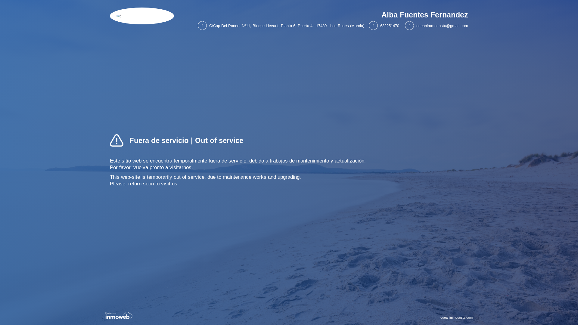 website screenshot of https://oceanimmocosta.com/