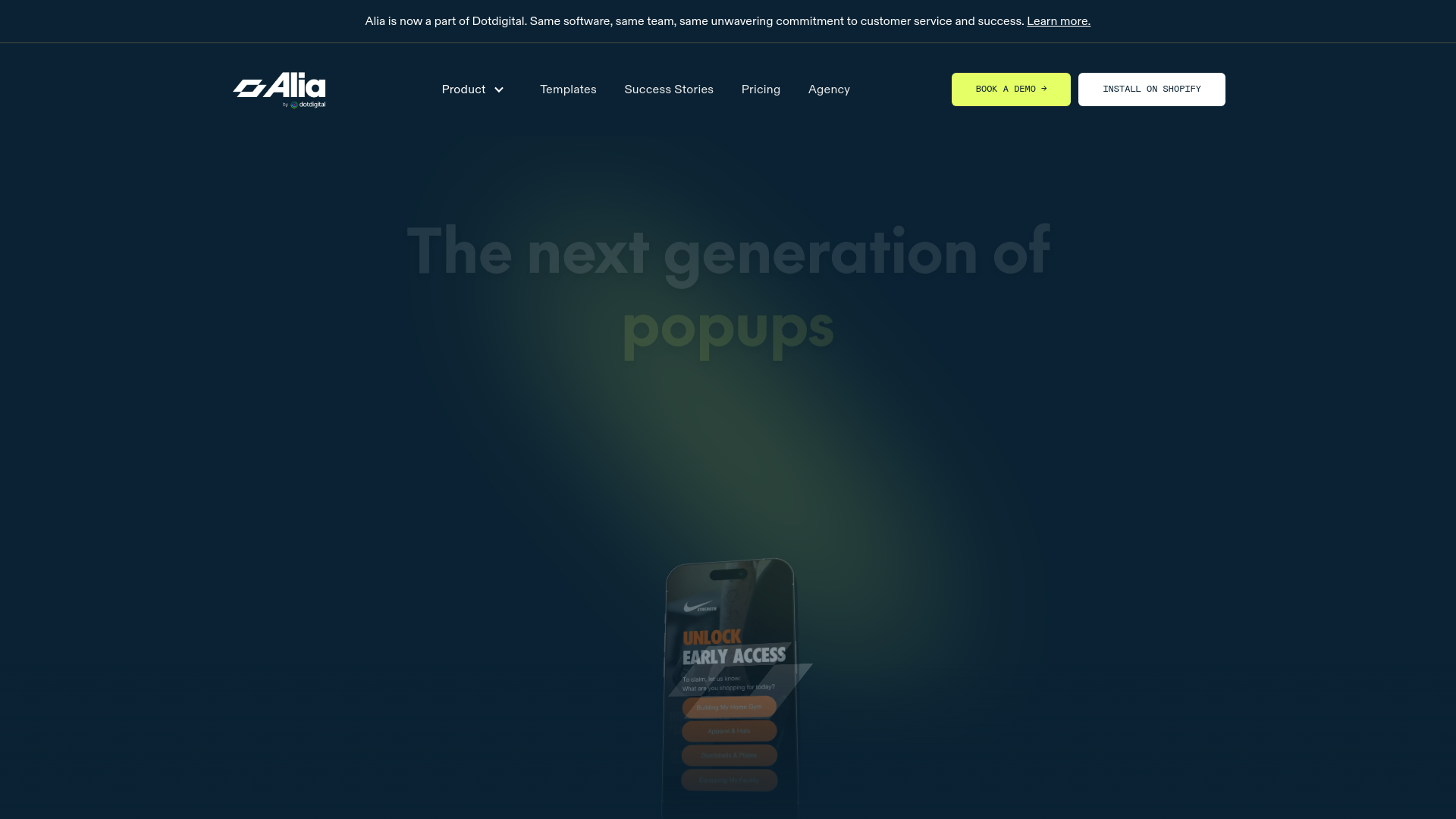 website screenshot of https://aliathepopups.com/