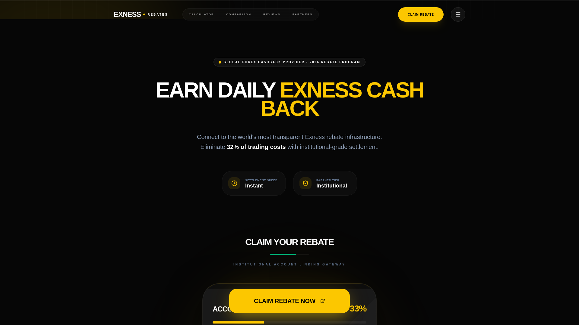 website screenshot of https://exnessrebates.net/