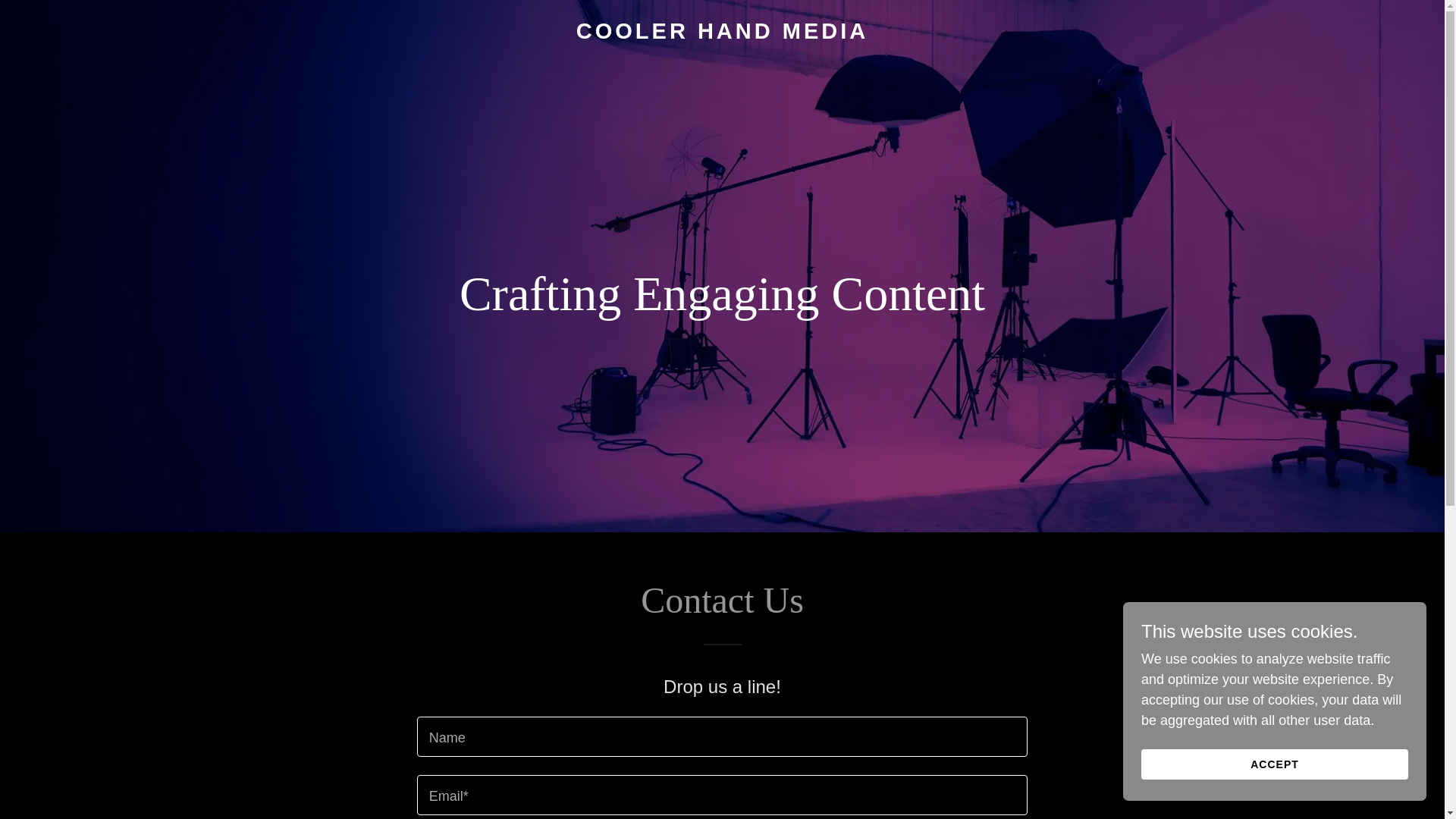 website screenshot of https://coolerhandmedia.com/