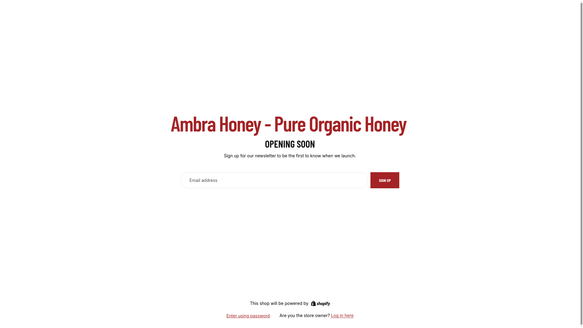 website screenshot of https://ambrahoney.com/