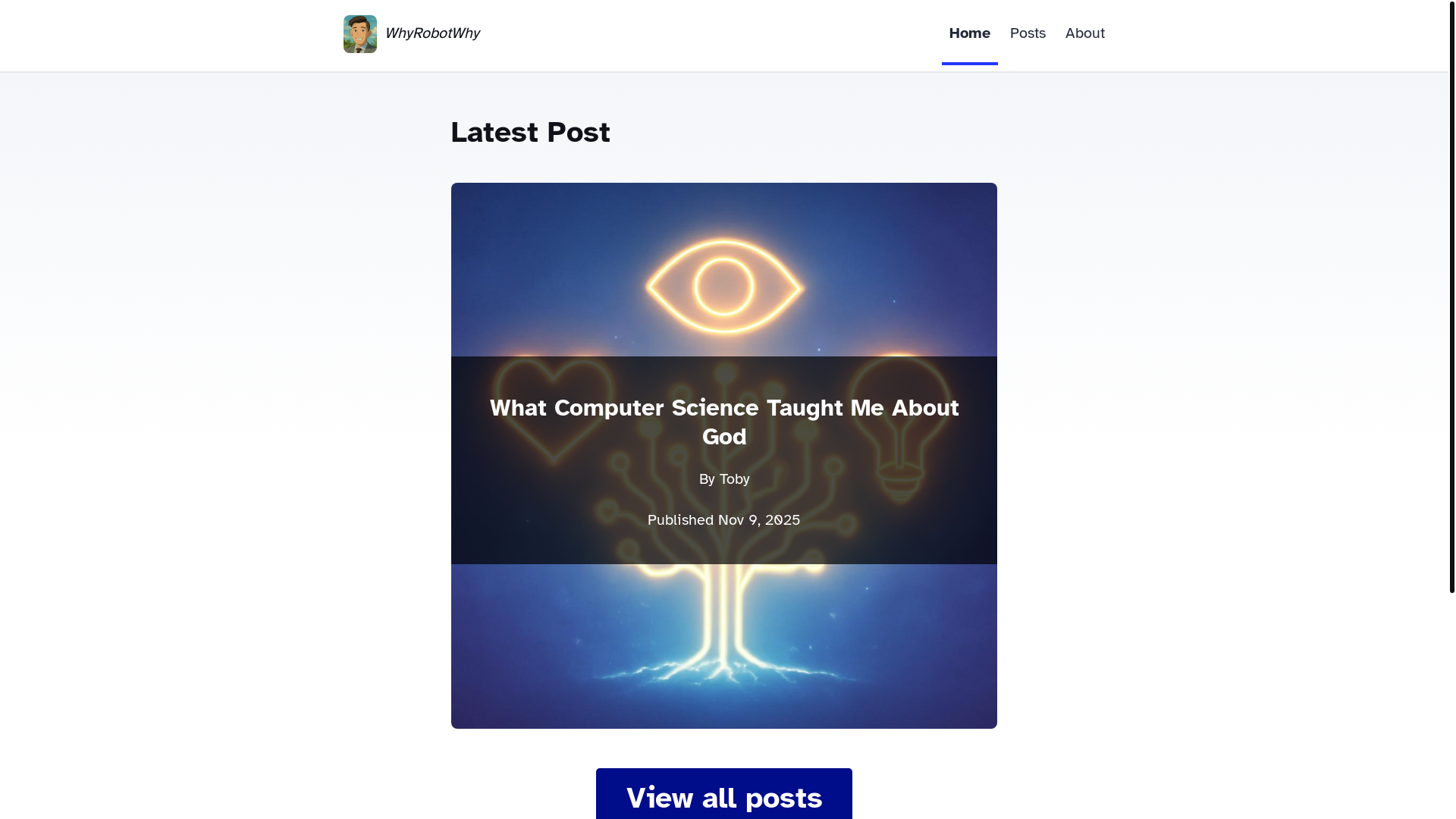 website screenshot of https://whyrobotwhy.com/