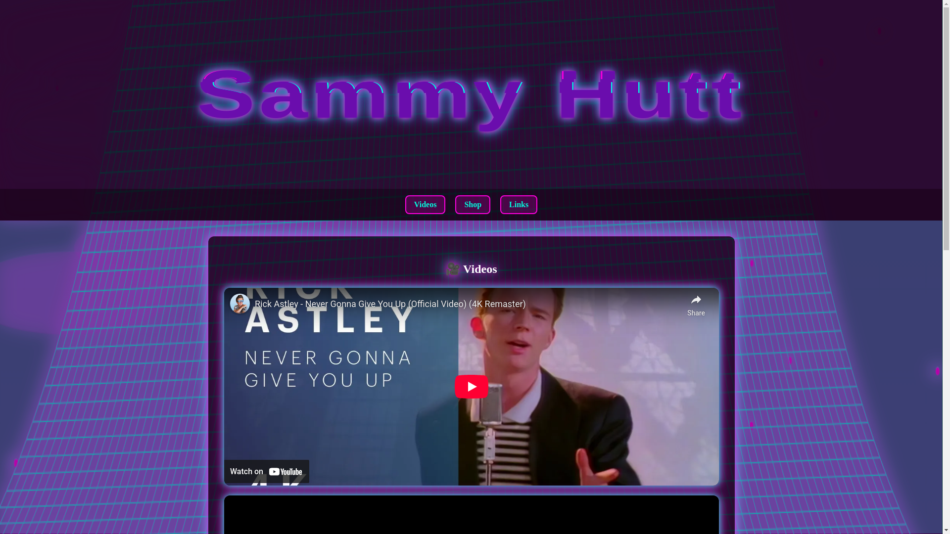 website screenshot of https://sammyhutt.com/