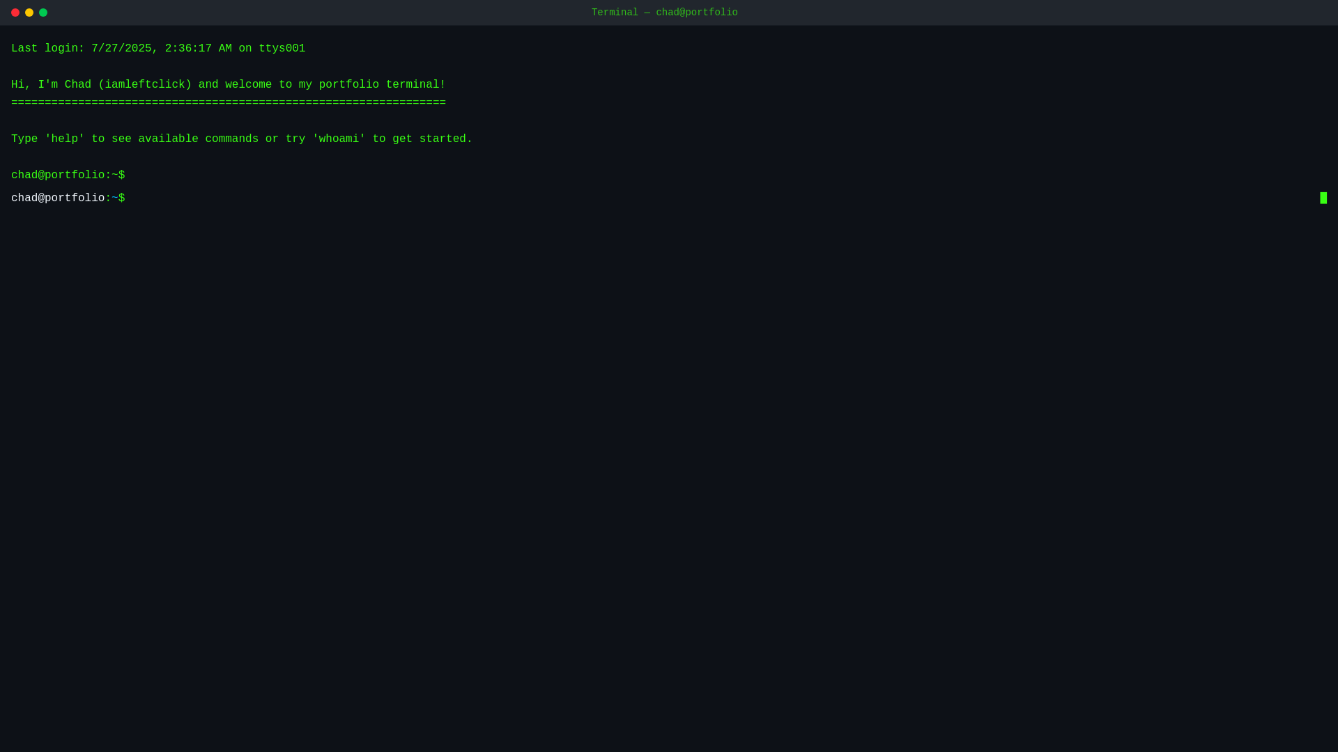 website screenshot of https://iamleftclick.pages.dev/