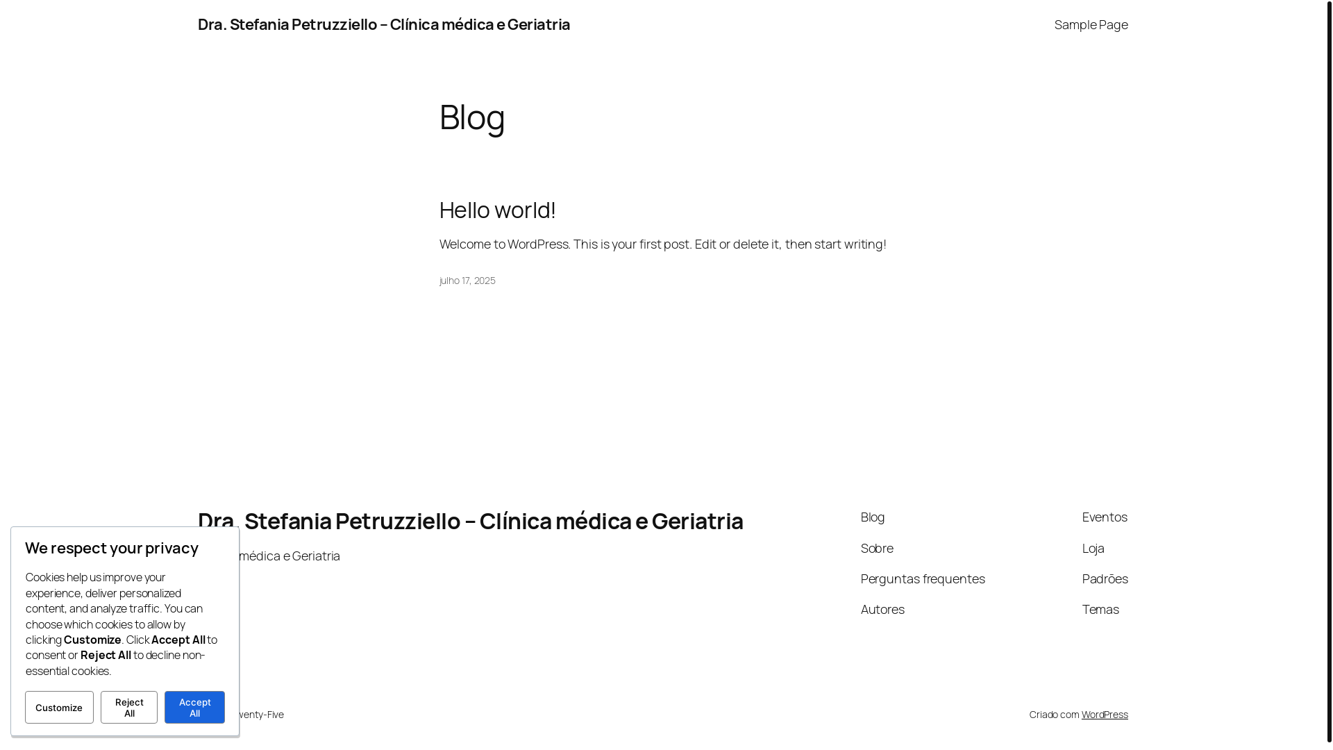 website screenshot of https://drastefaniapetruzziello.com.br/