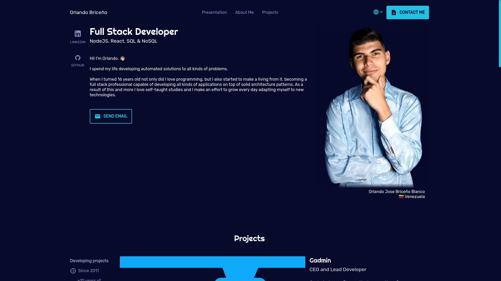 website screenshot of https://orlandobricenob.pages.dev/