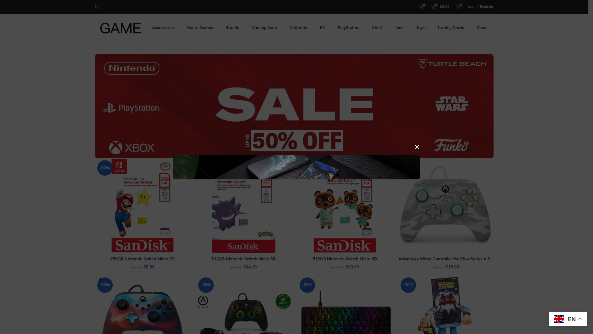 website screenshot of https://salegames.shop/