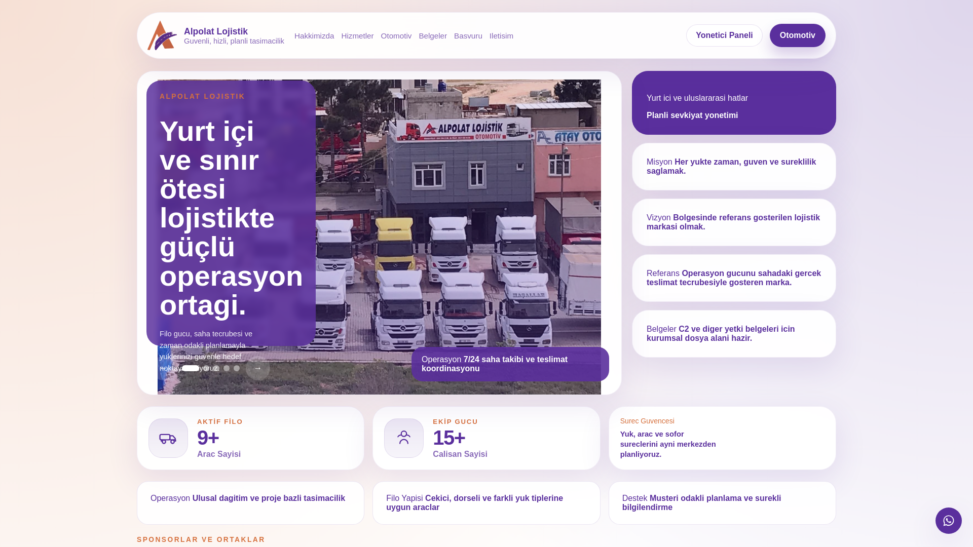 website screenshot of https://alpolatlojistik.com