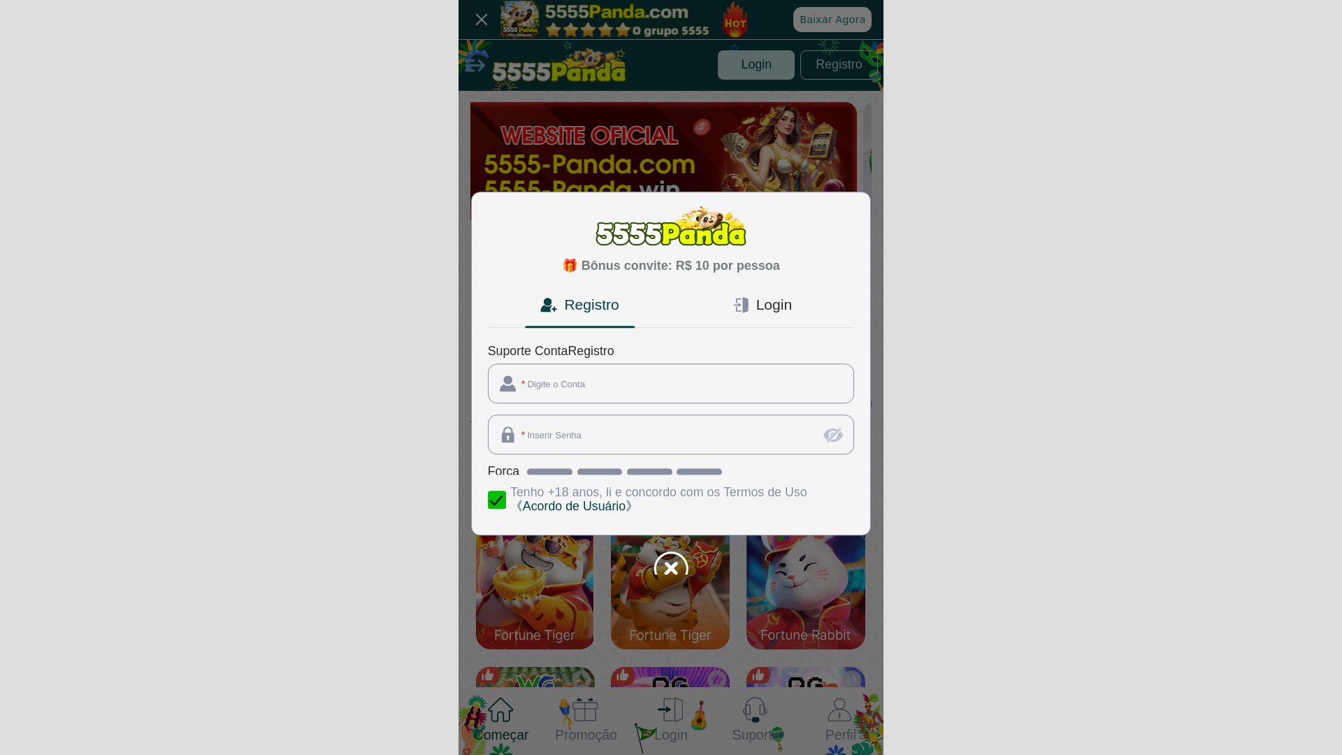 website screenshot of https://5555-panda.bet/