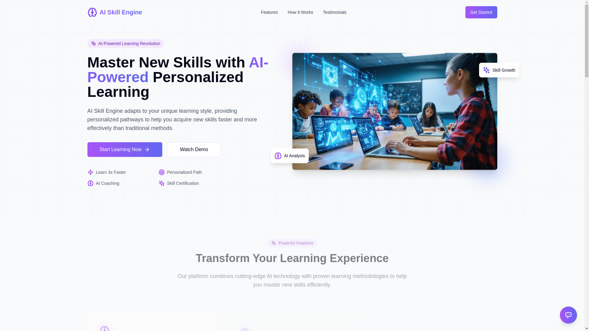 website screenshot of https://ai-skills-platform-landing-website.pages.dev/