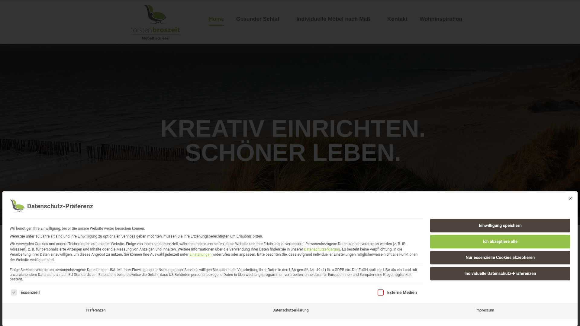 website screenshot of https://nordicmoebel-broszeit.de/