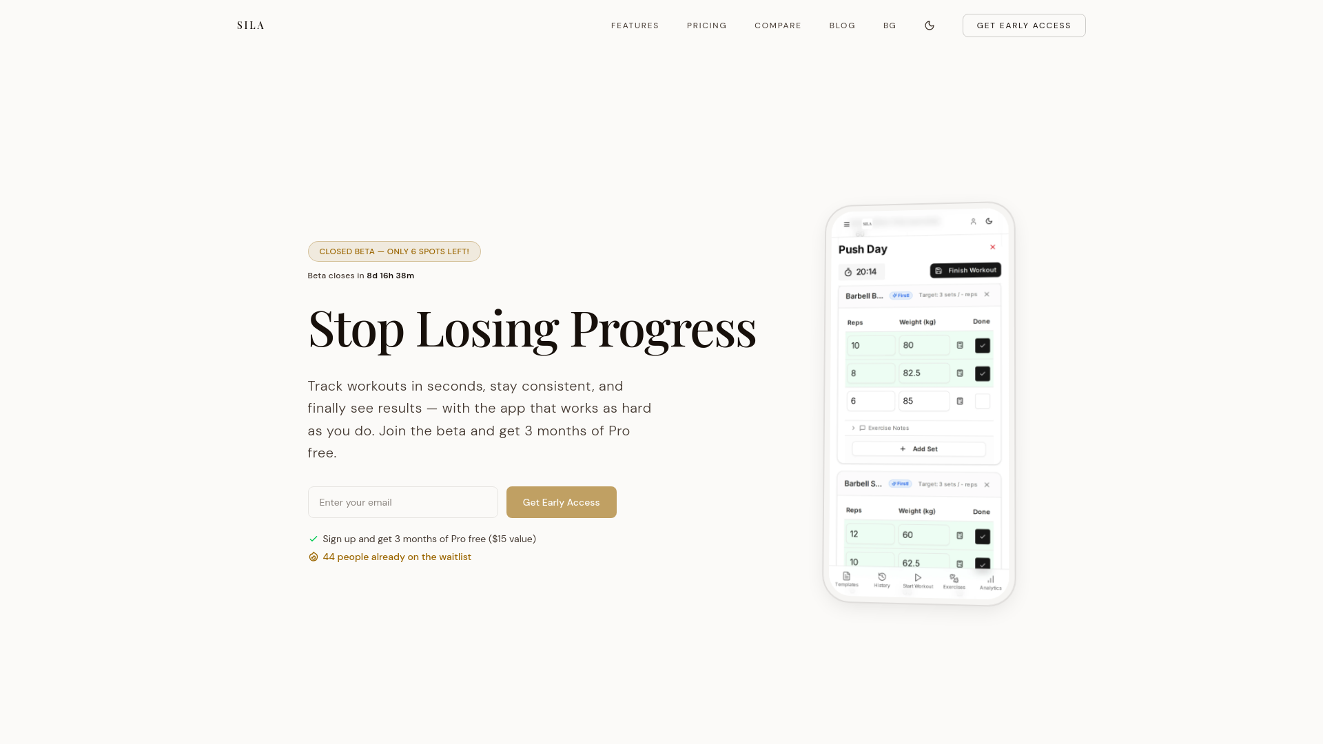 website screenshot of https://silatracker.com/