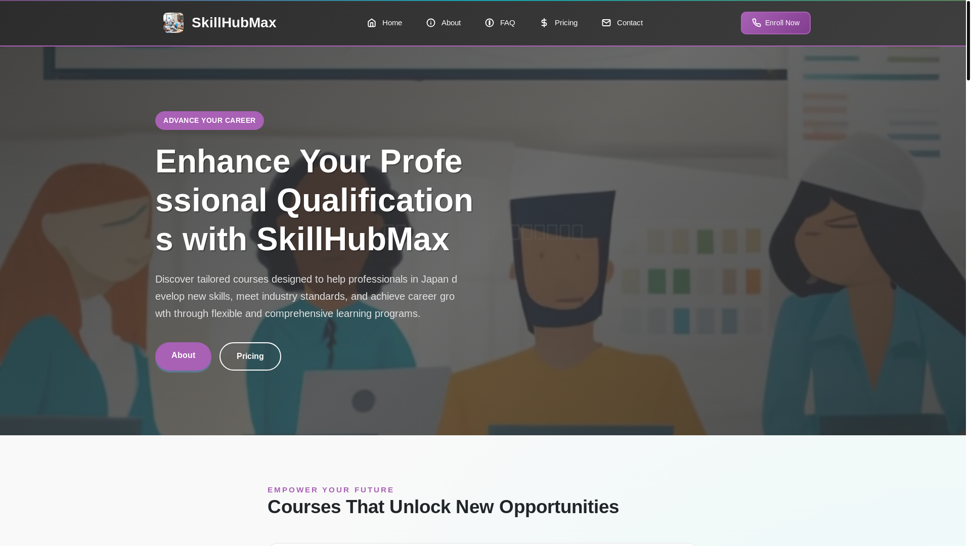 website screenshot of https://skillhubmax.link/