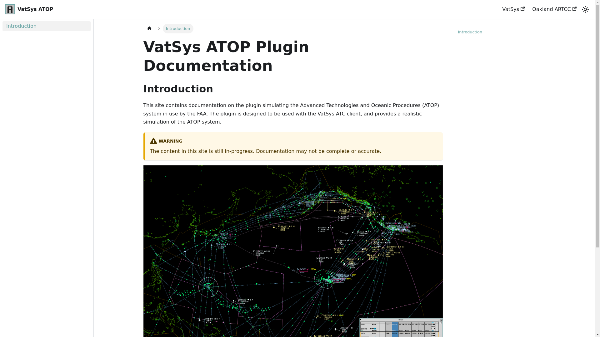 website screenshot of https://vatsys-atop-plugin-9fl.pages.dev/