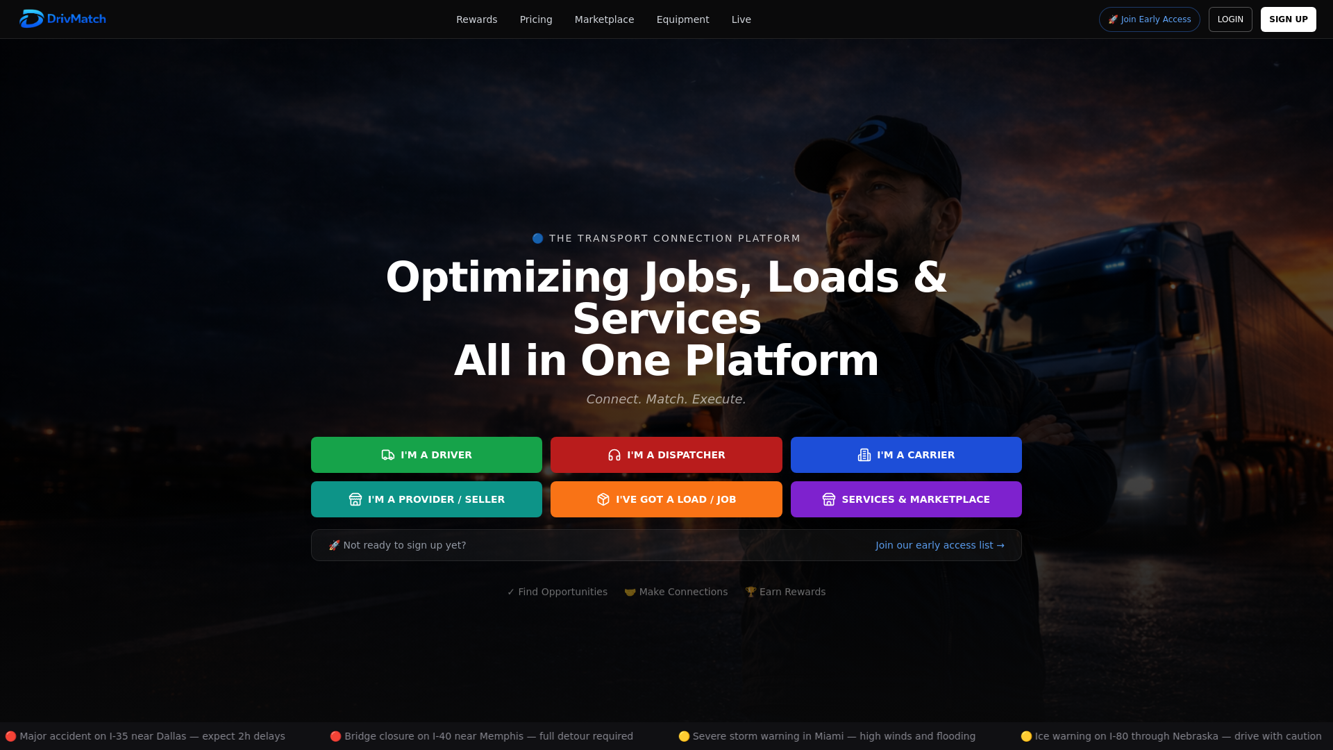website screenshot of https://drivmatch-app.pages.dev/