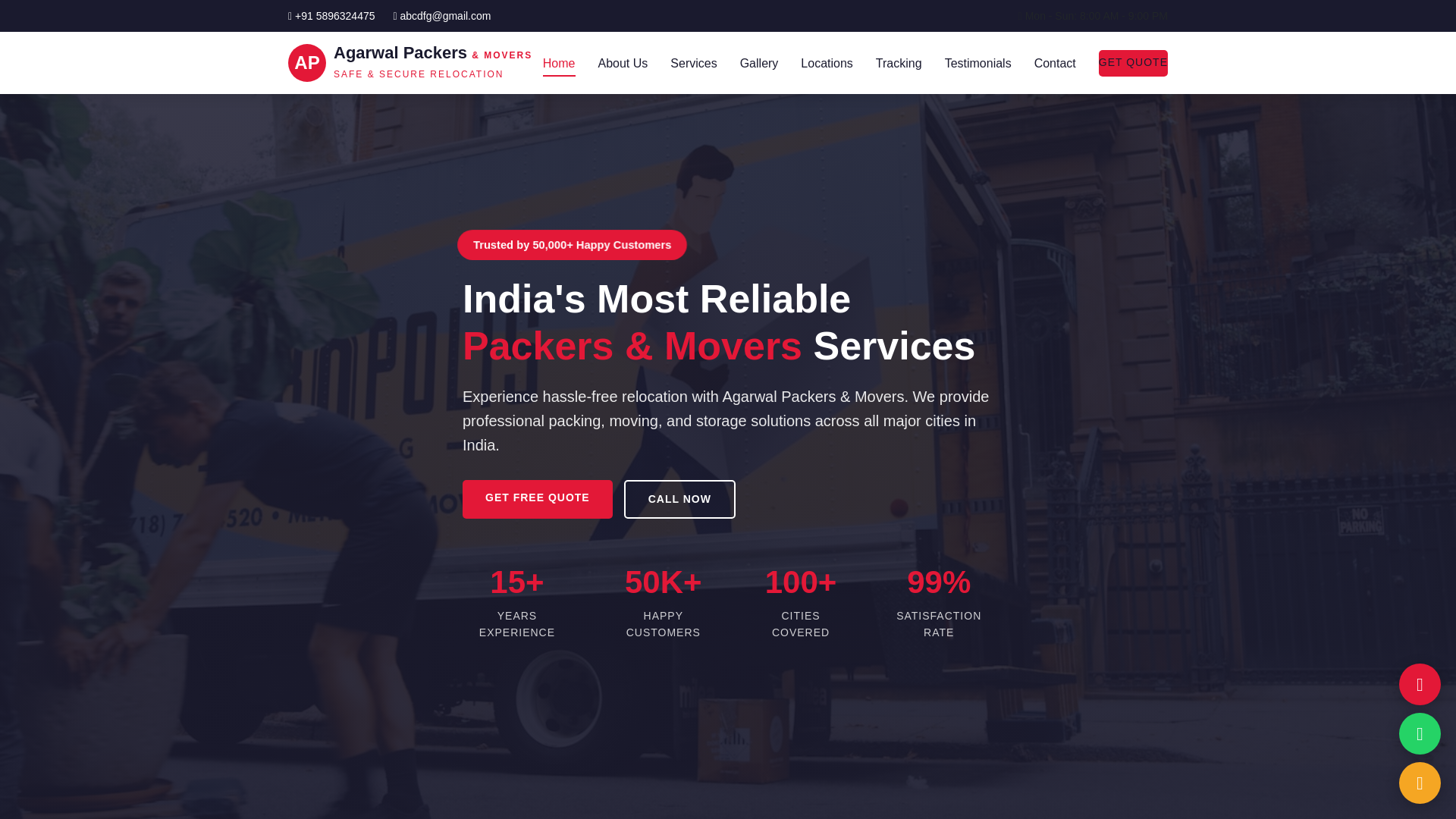 website screenshot of https://agarwalpackers.pages.dev/