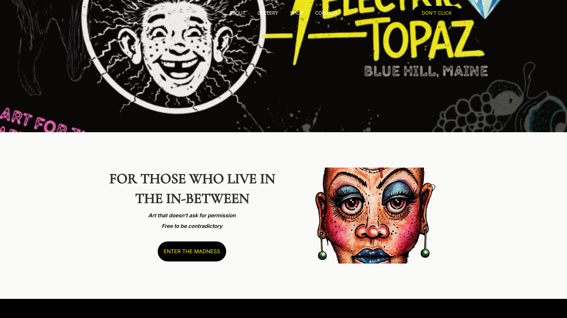 website screenshot of https://electrictopaz.com