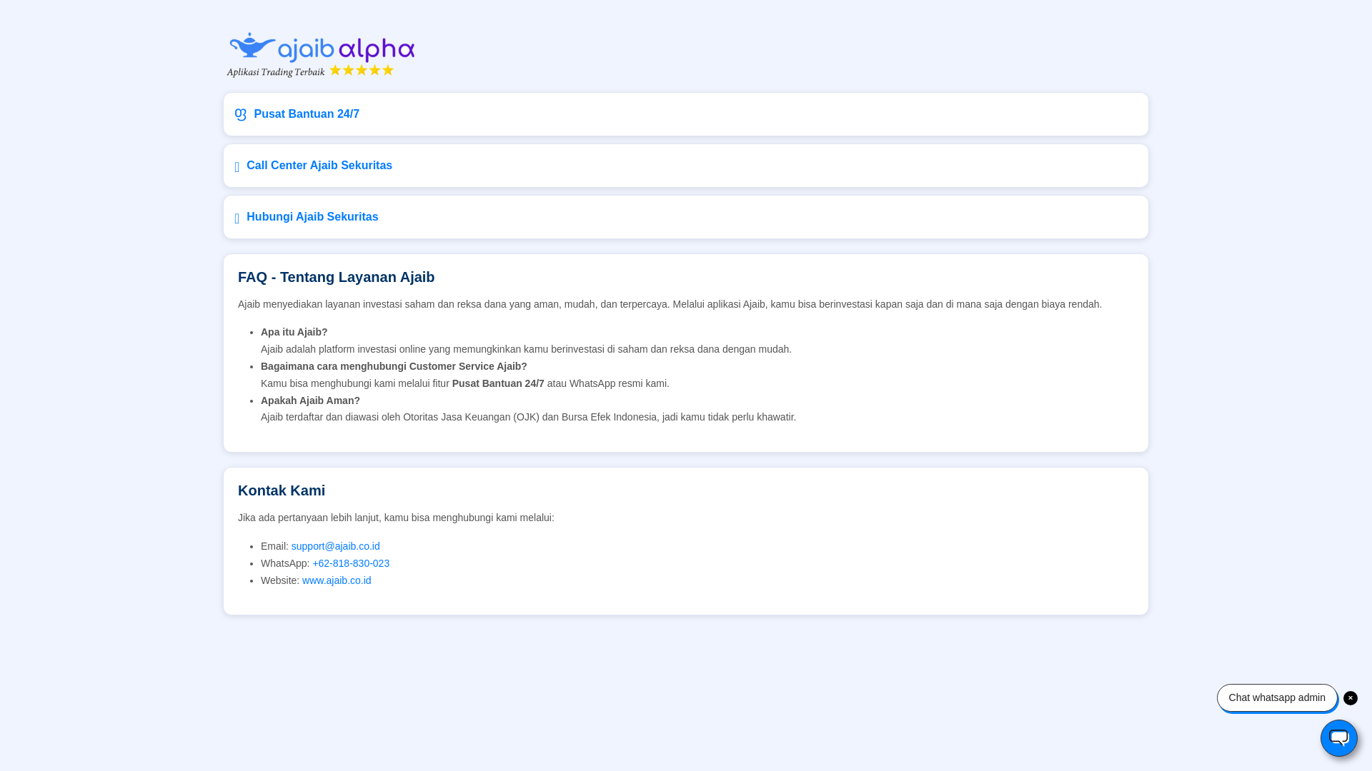 website screenshot of https://pusatbantuanajaibalpha.store/