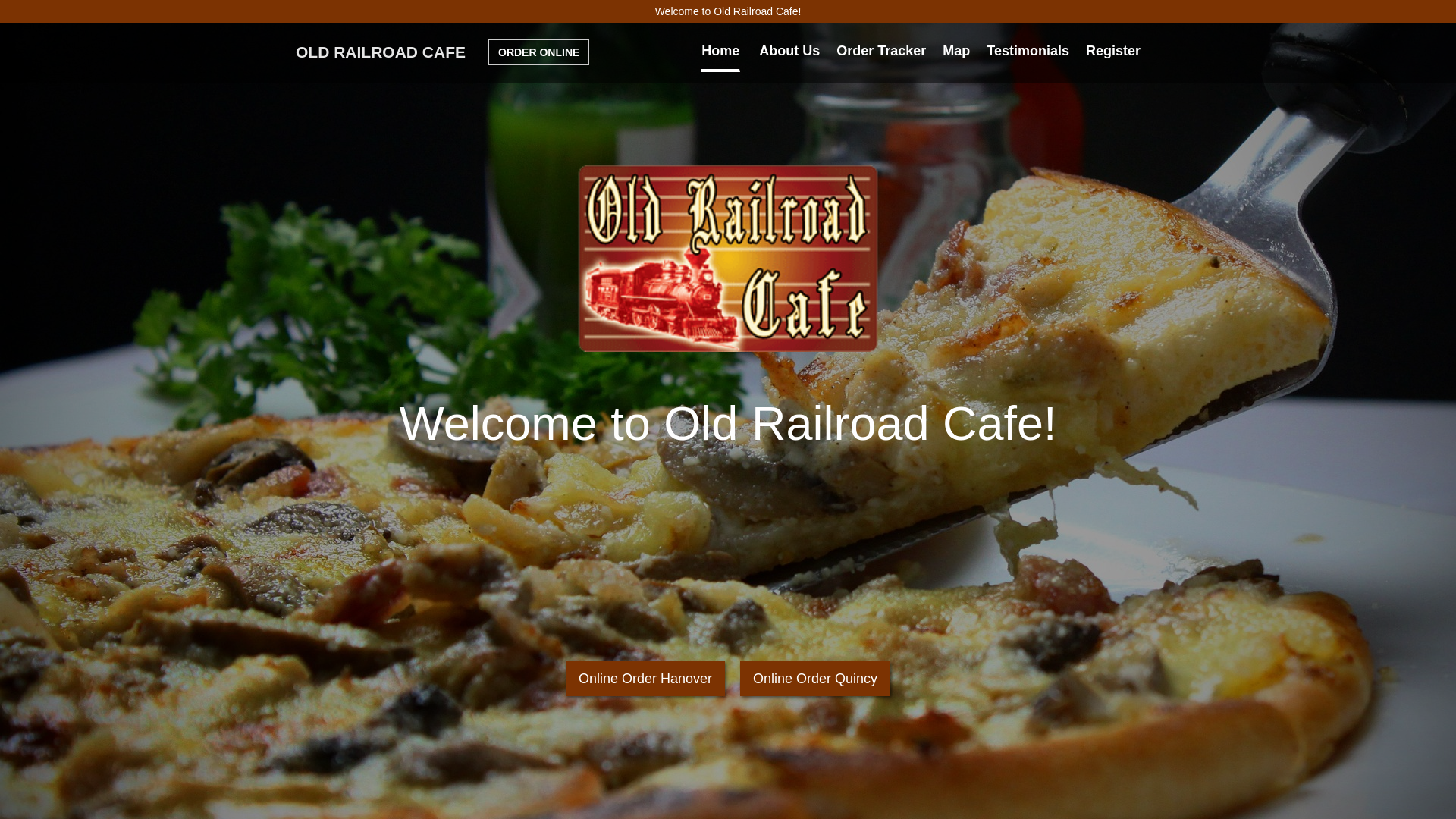 website screenshot of https://oldrailroadcafes.com/