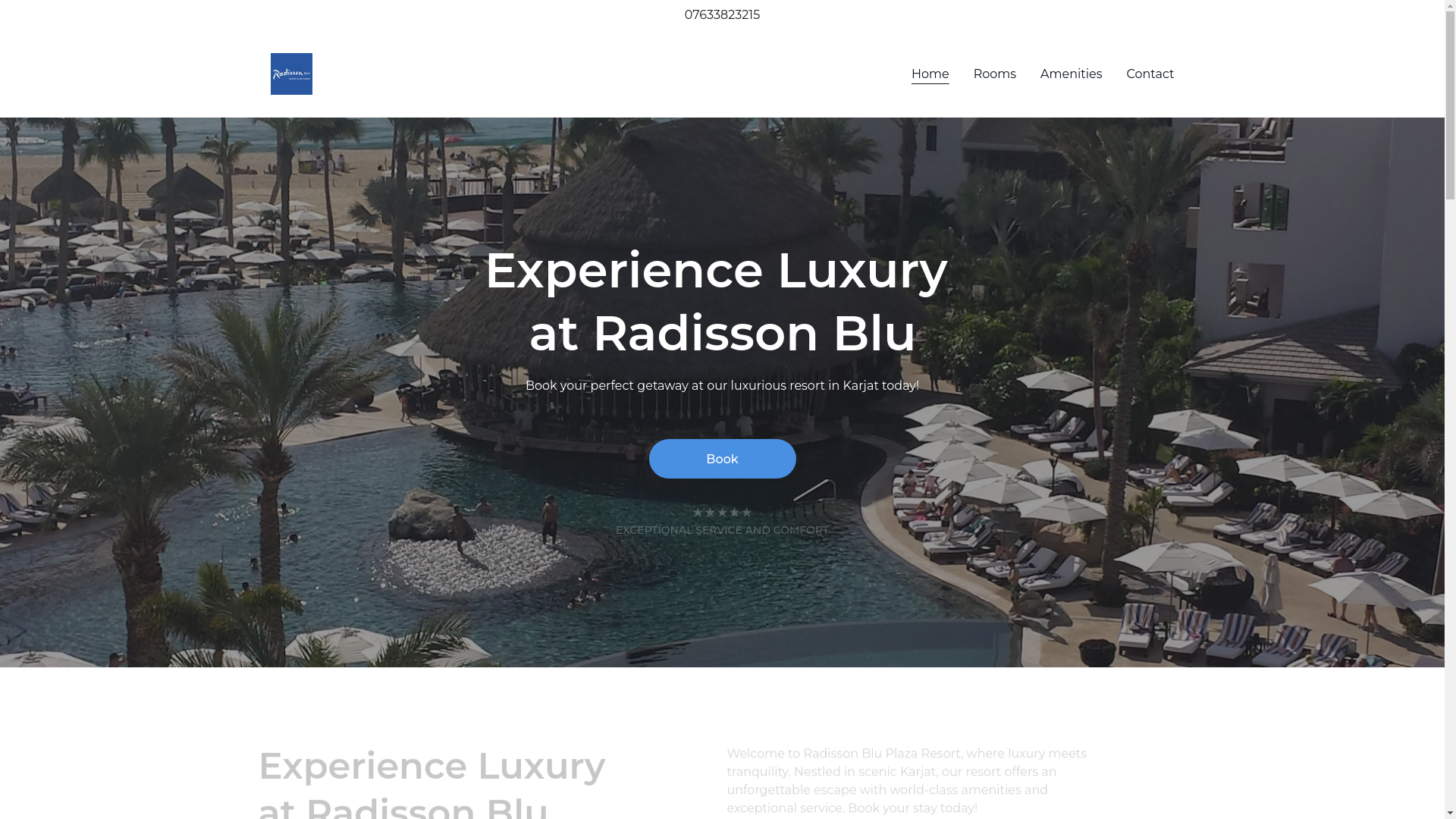 website screenshot of https://radissonbluplazaresort.in/