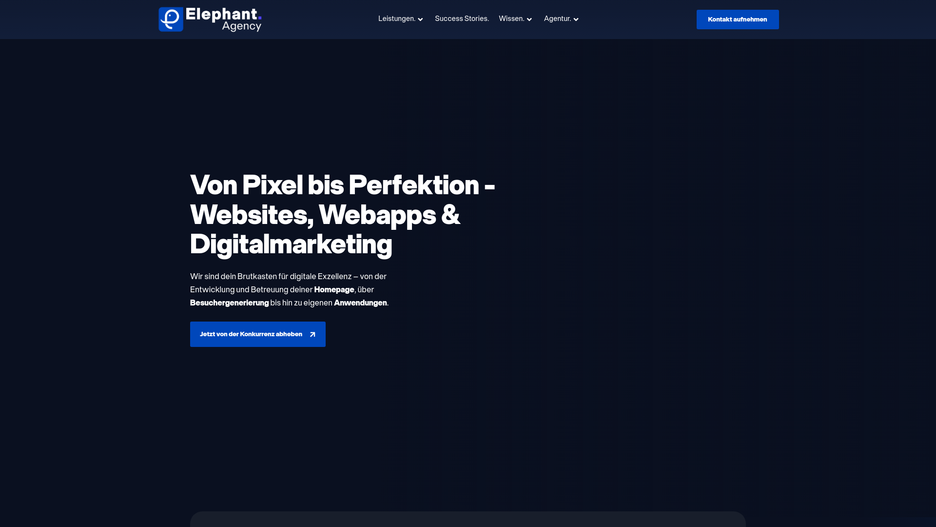 website screenshot of https://elephantwebco.com/