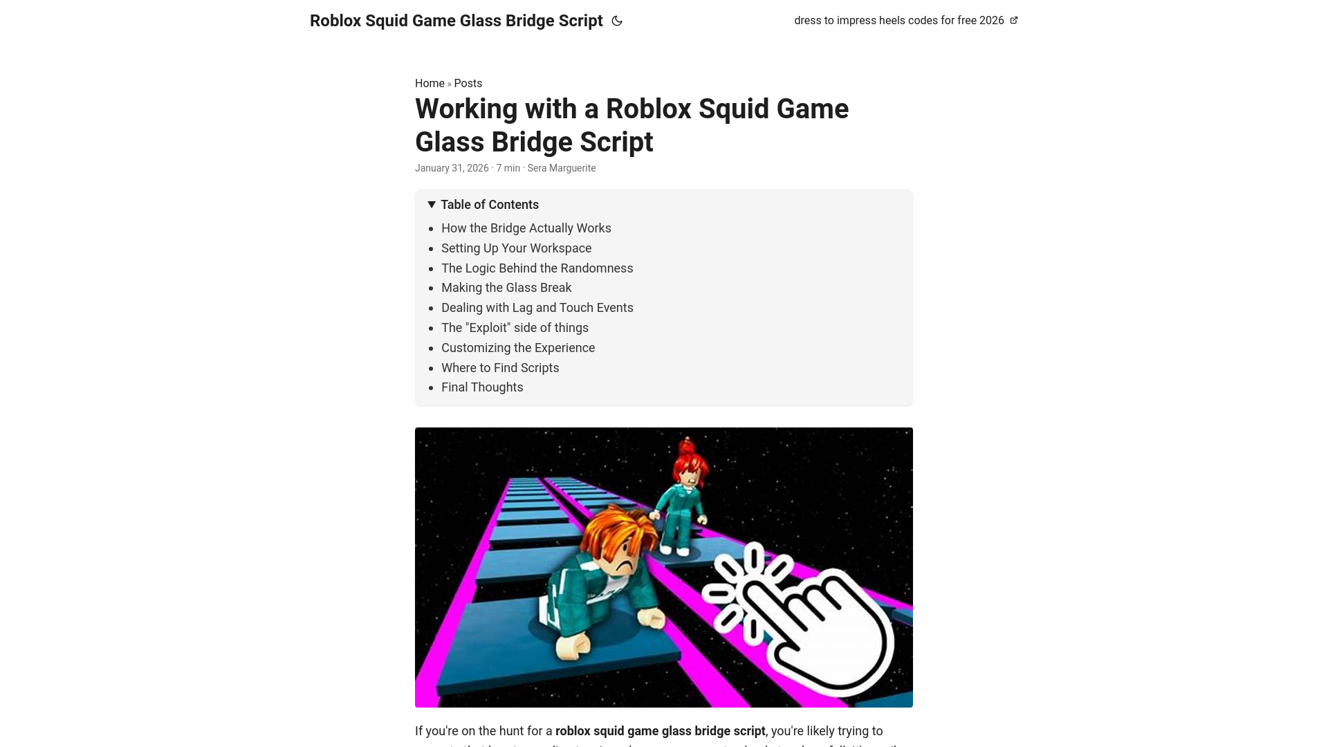website screenshot of https://roblox-squid-game-glass-bridge-script.pages.dev/