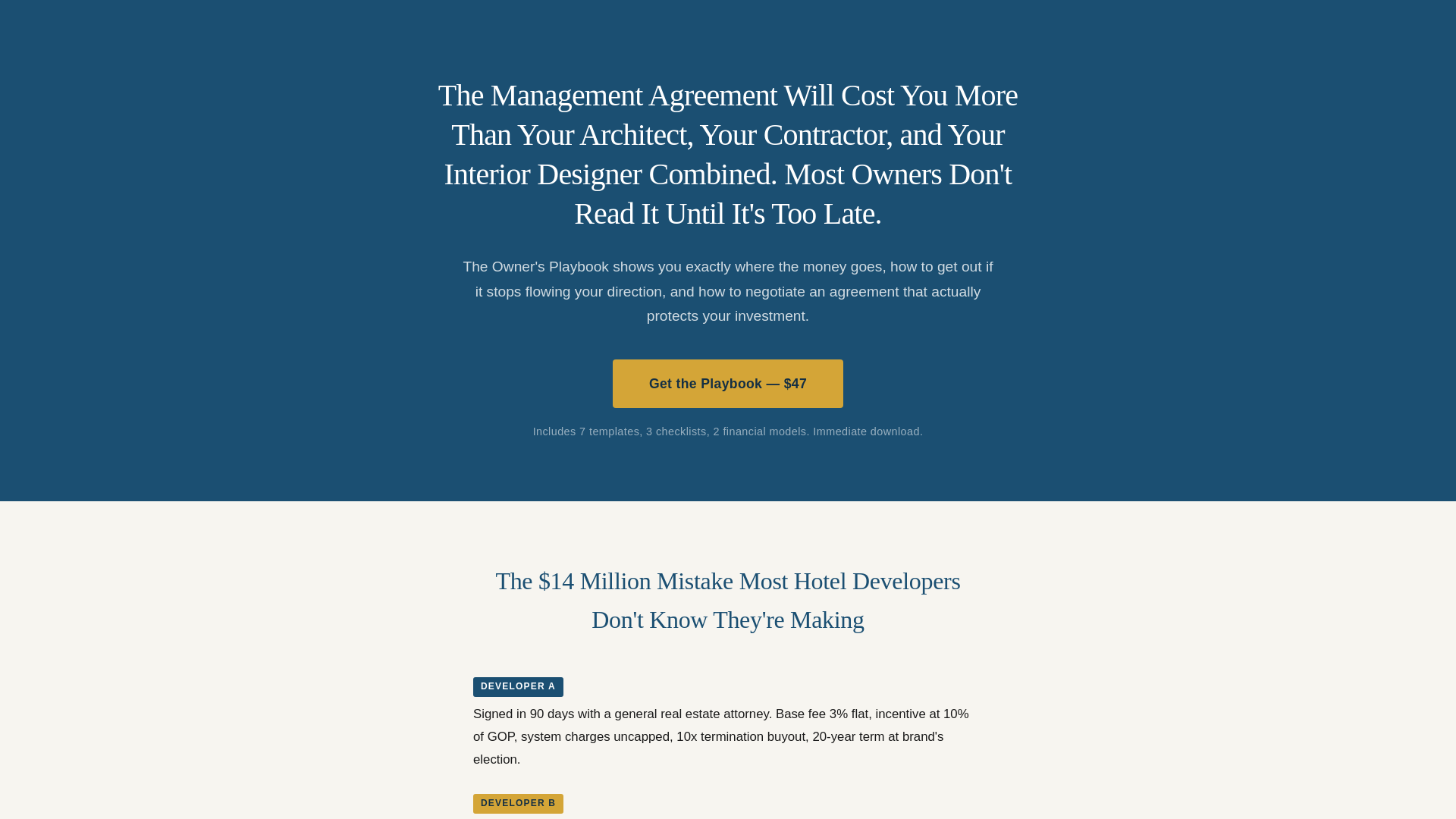 website screenshot of https://hotelownersplaybook.com/