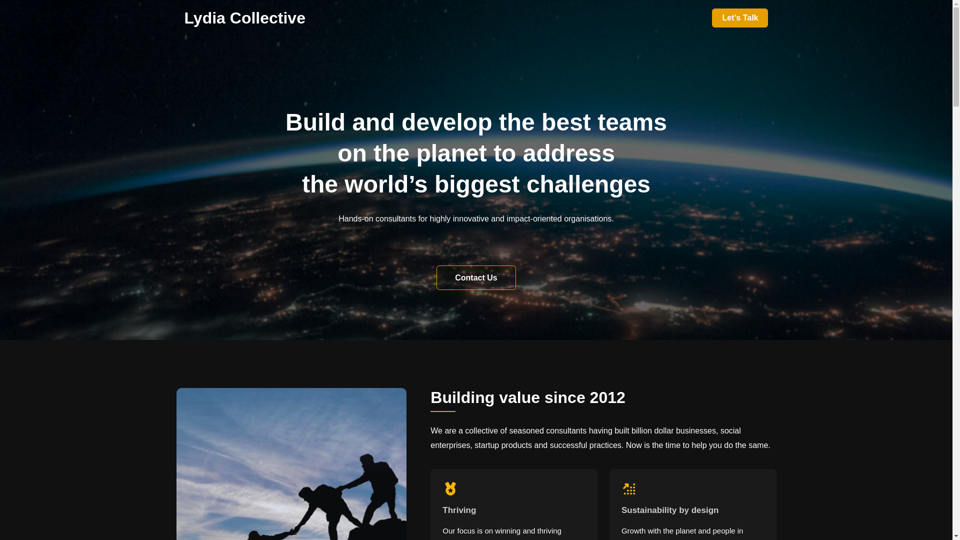 website screenshot of https://lydiacollective.eu/