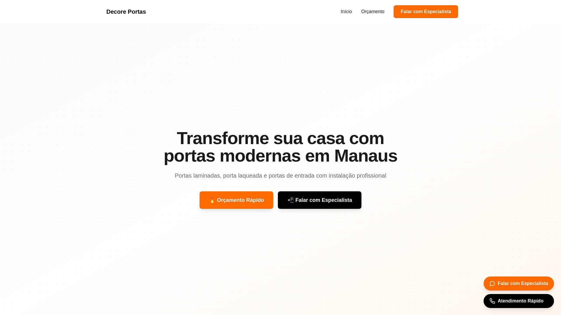 website screenshot of https://decoreportasmanaus.com.br/
