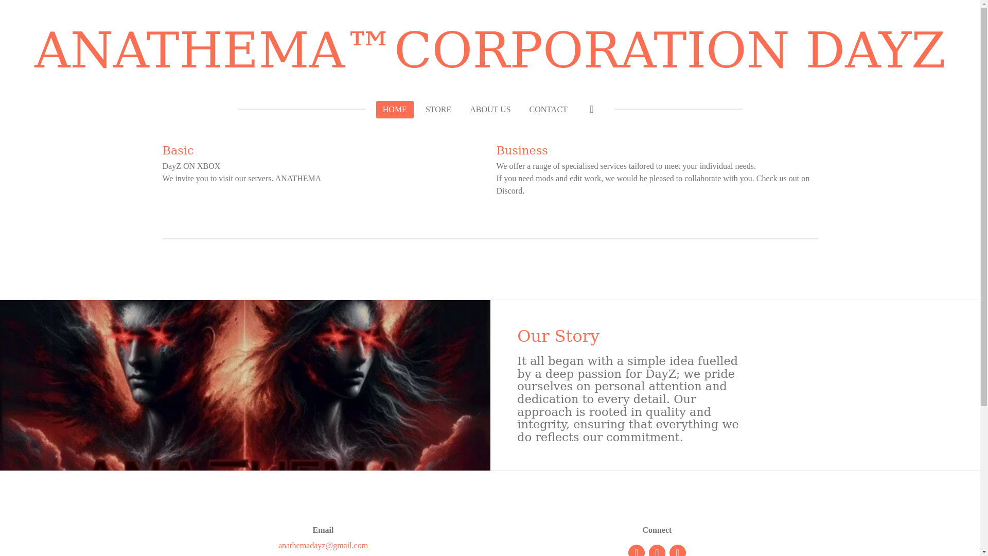 website screenshot of https://anathemacorperation.com/