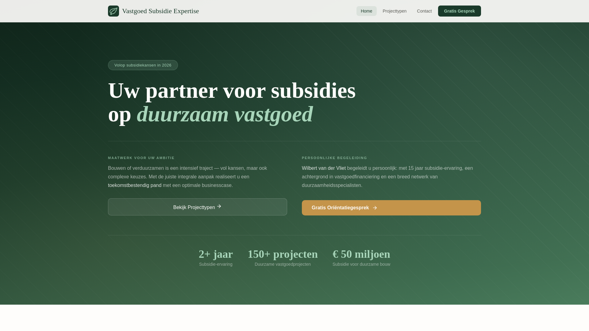 website screenshot of https://vastgoedsubsidie.com/