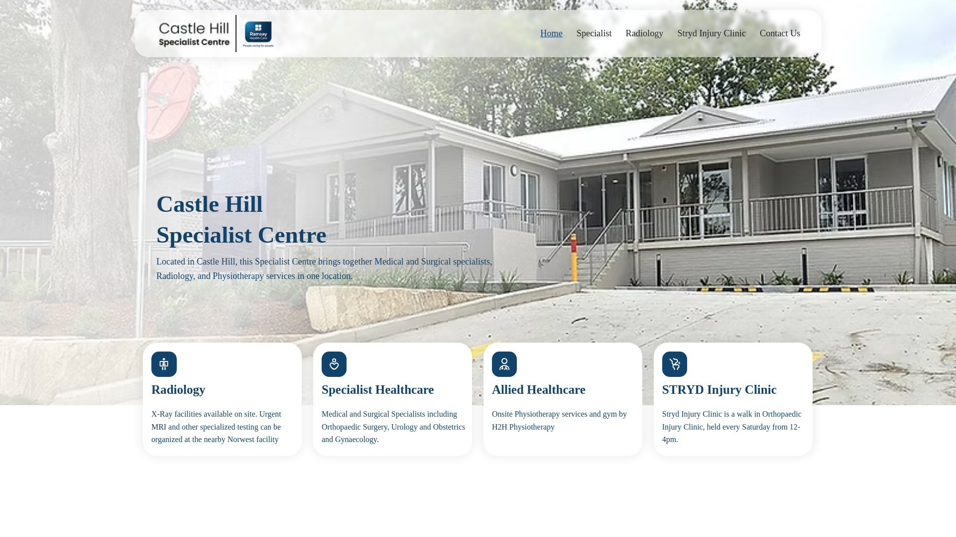 website screenshot of https://castlehillsc.com.au