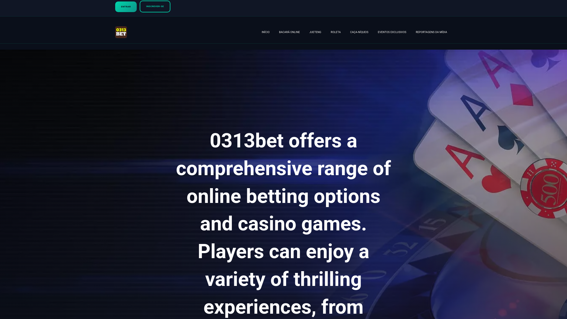 website screenshot of https://0313bets.com/