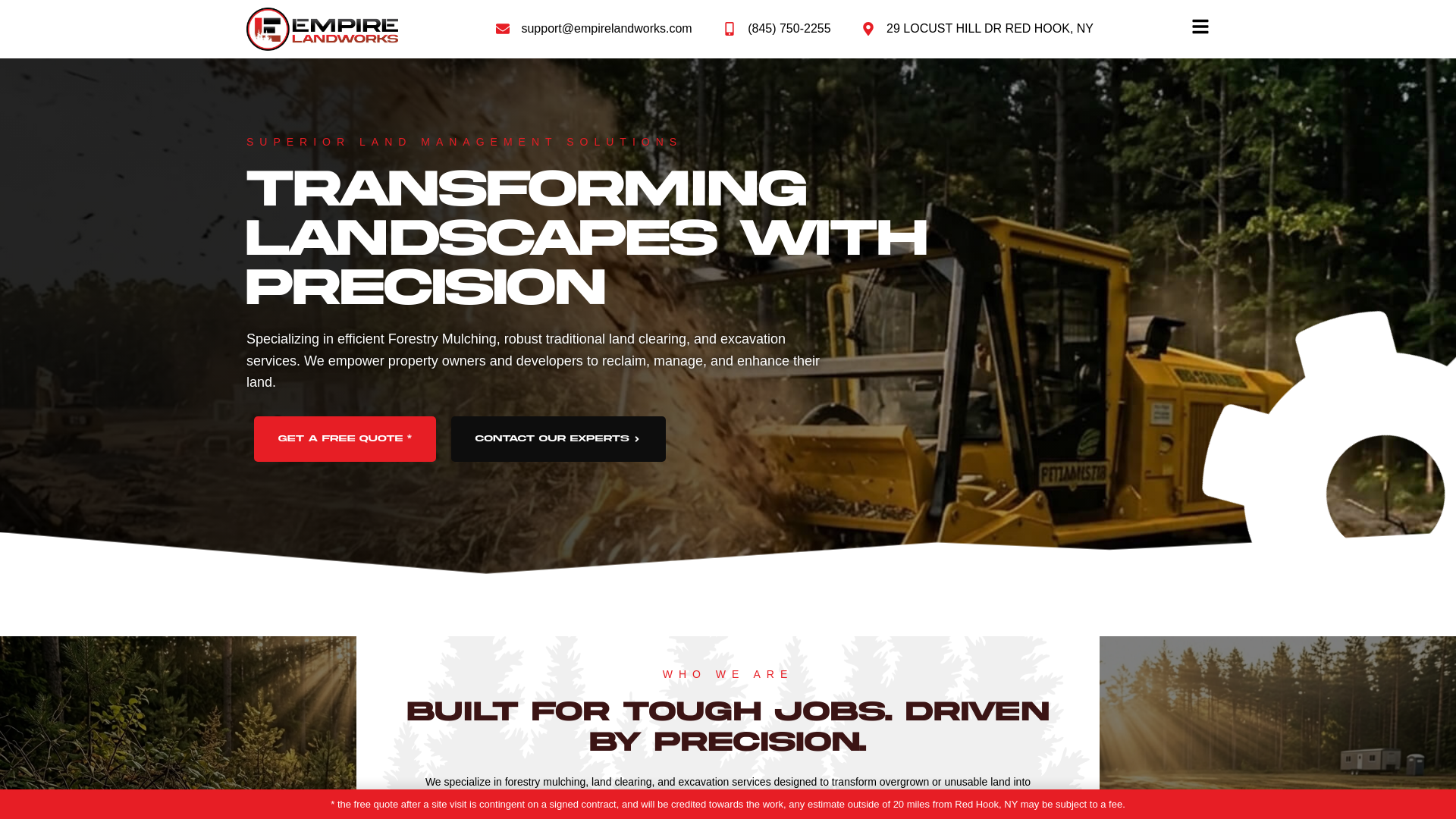 website screenshot of https://empirelandworks.biz/