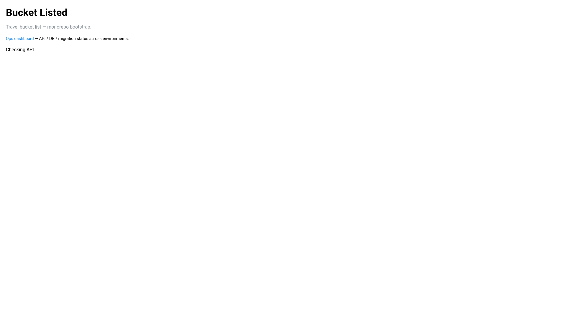 website screenshot of https://bucketlisted.org/