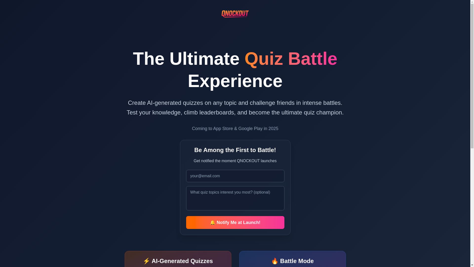 website screenshot of https://qnockout.com/