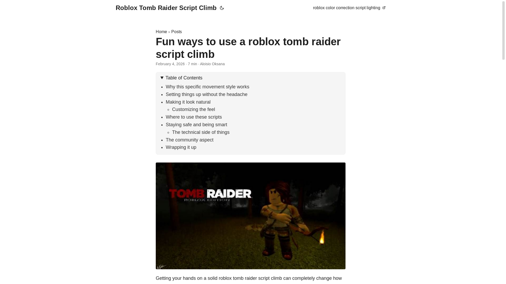 website screenshot of https://roblox-tomb-raider-script-climb.pages.dev/