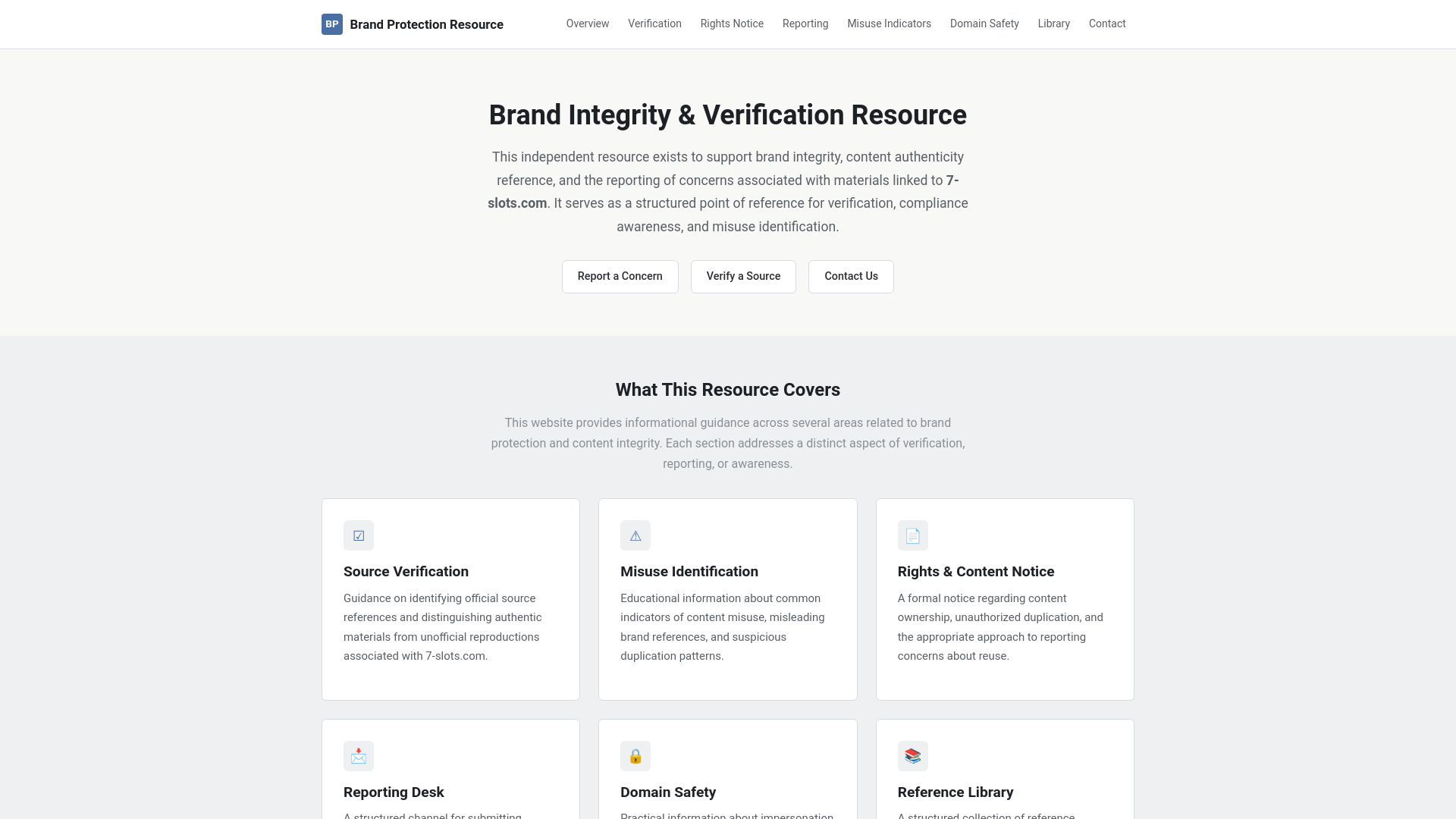 website screenshot of https://7-slots-protection.online/