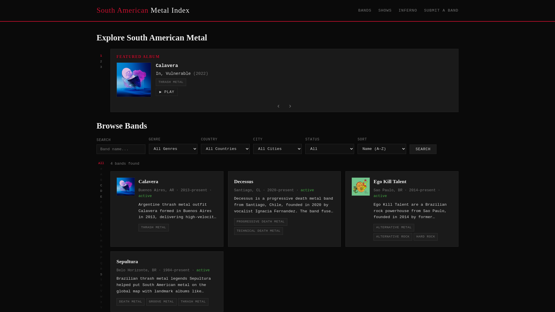 website screenshot of https://sametalindex.com/