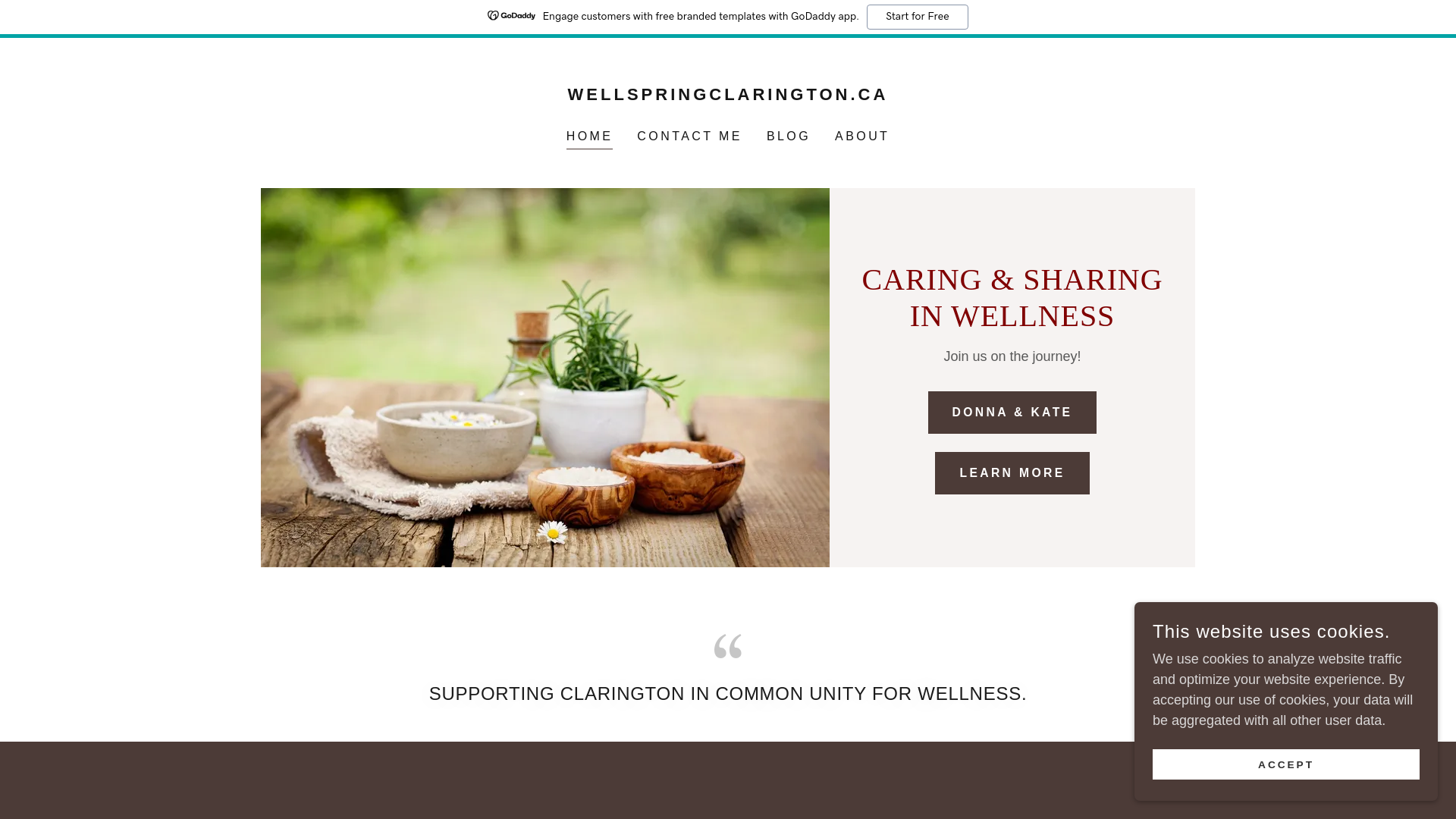 website screenshot of https://wellspringclarington.ca/