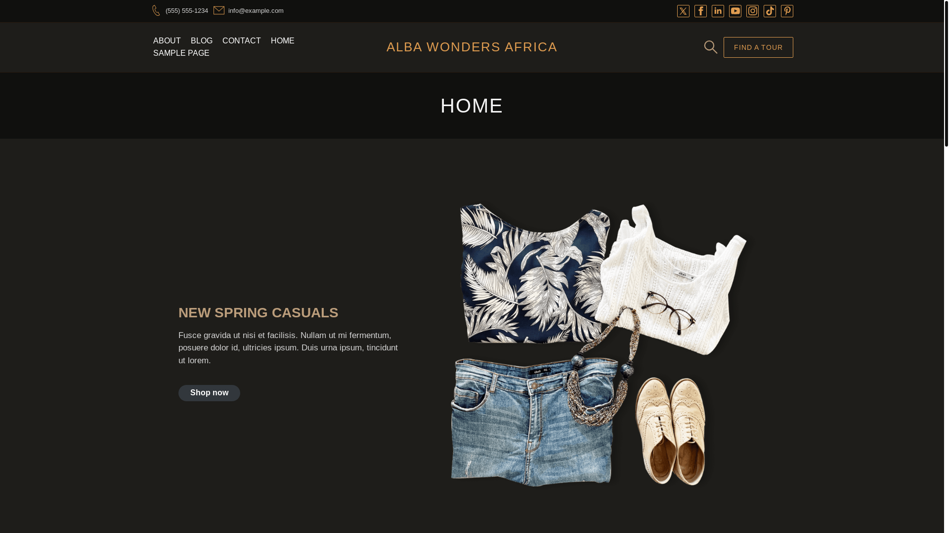 website screenshot of https://albawondersafrica.com/