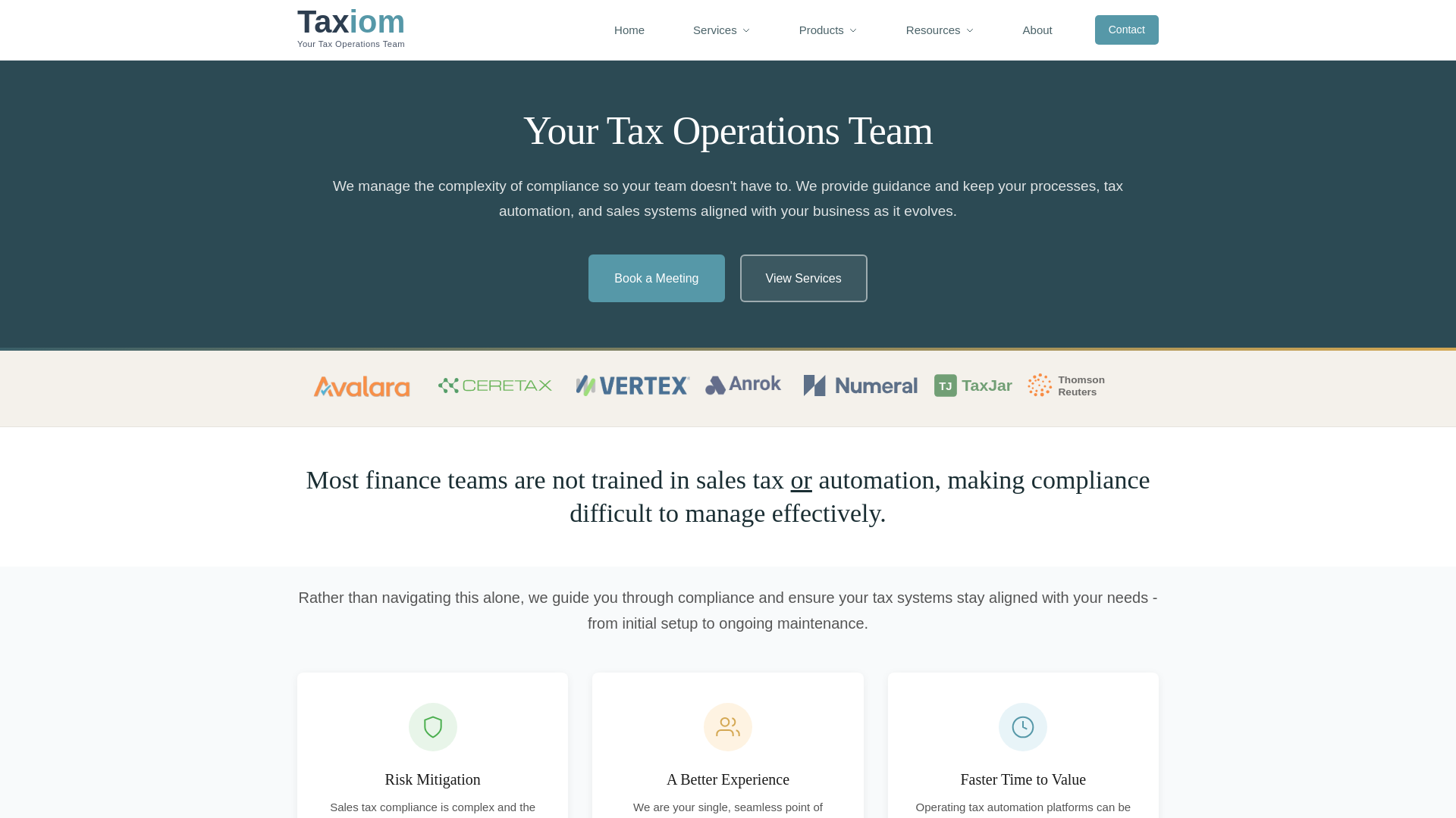 website screenshot of https://trialtaxiom.com/