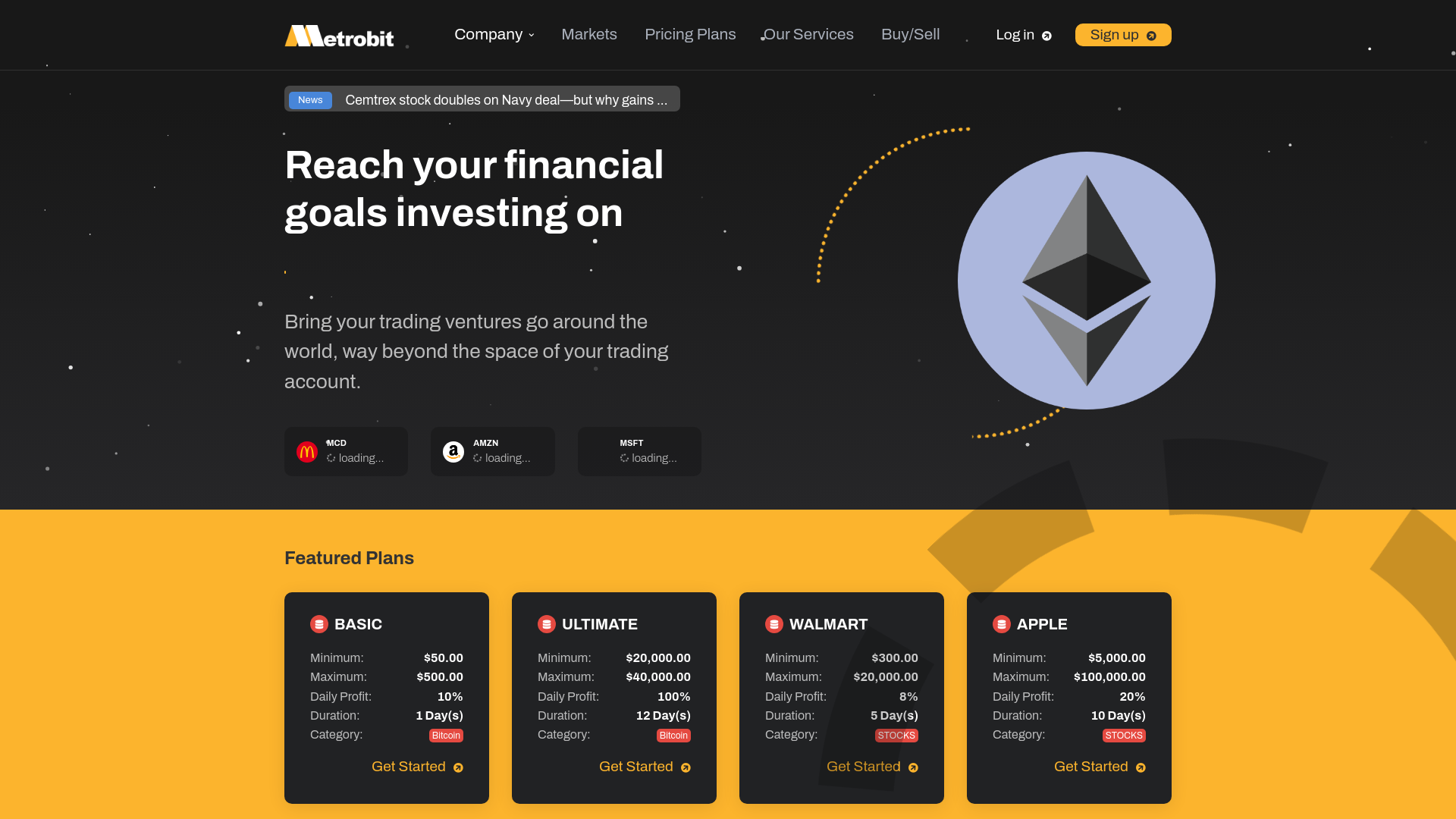 website screenshot of https://metrobitchain.com/
