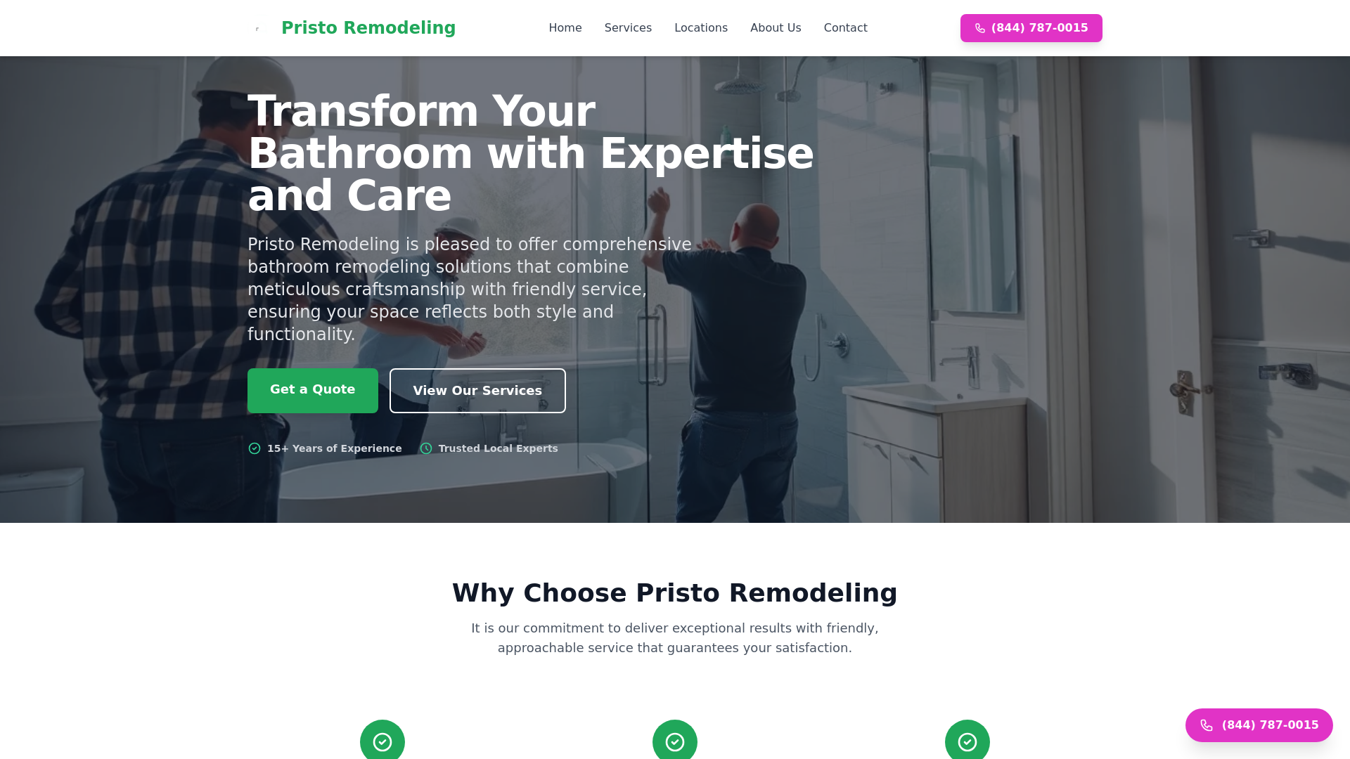 website screenshot of https://pristoremodeling-com.pages.dev/