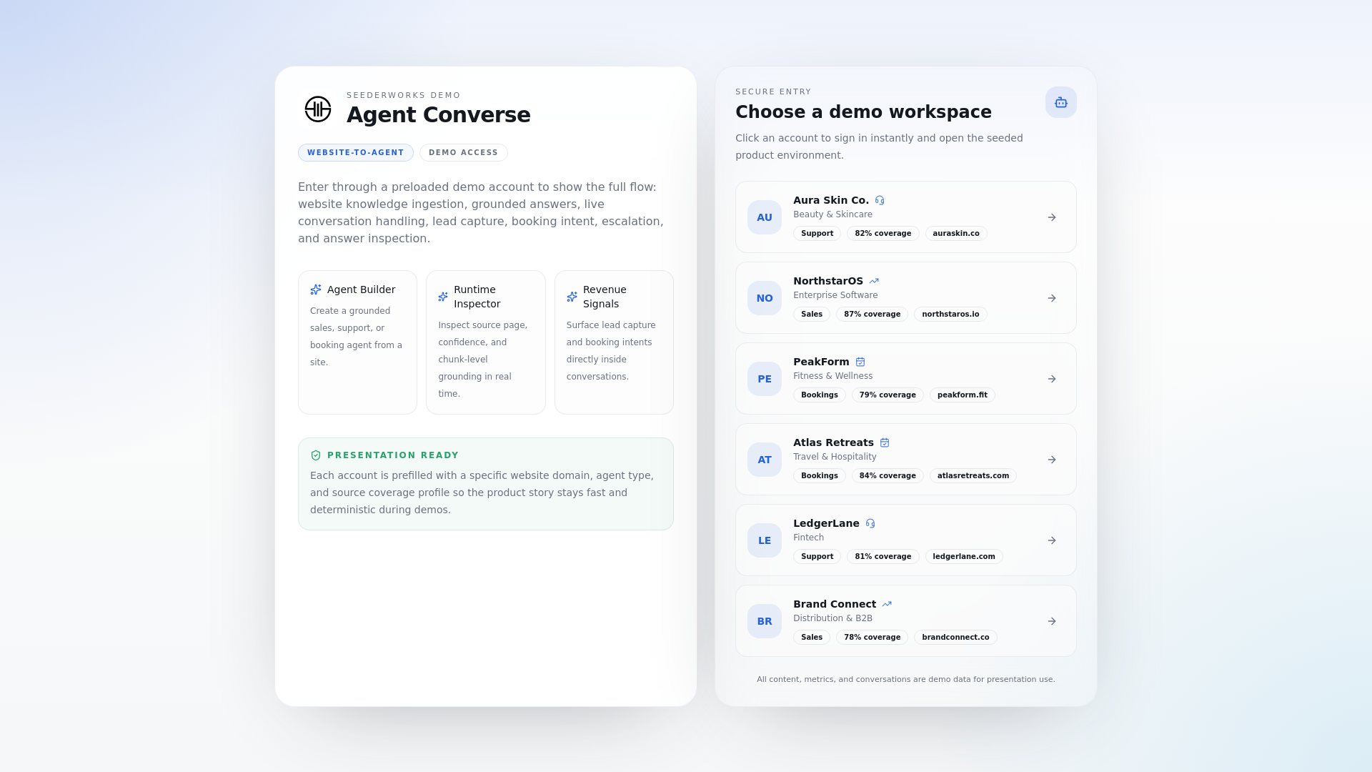 website screenshot of https://agent-converse.pages.dev/