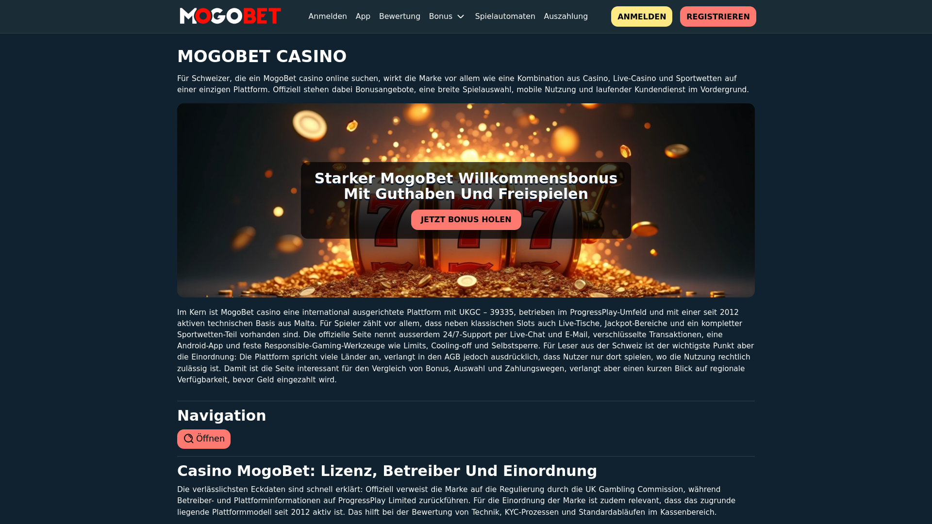 website screenshot of https://mogobet.net