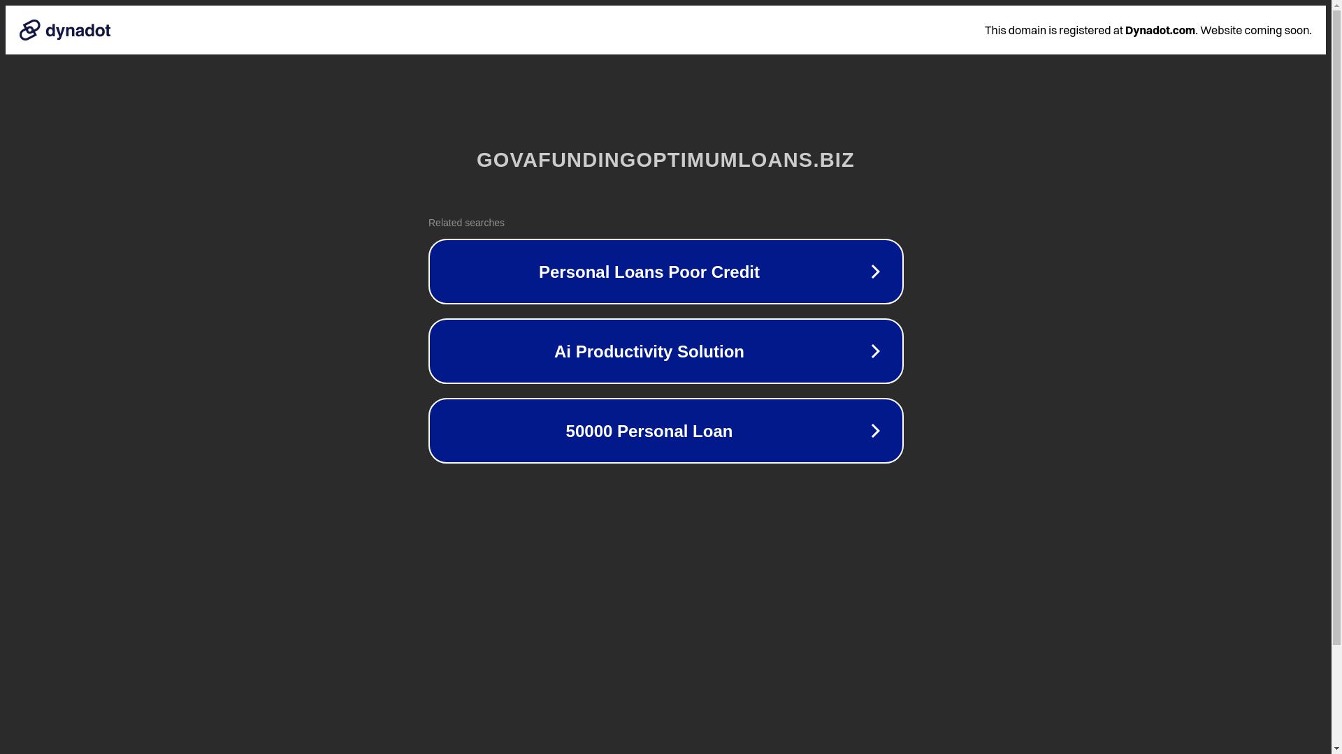 website screenshot of https://govafundingoptimumloans.biz/