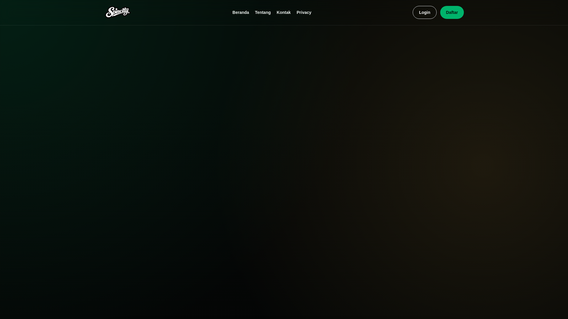 website screenshot of https://spincity77.com/