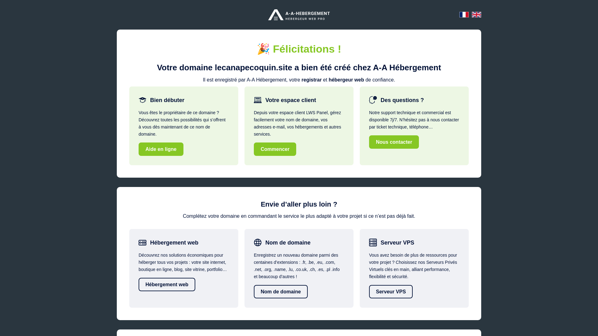 website screenshot of https://lecanapecoquin.site/
