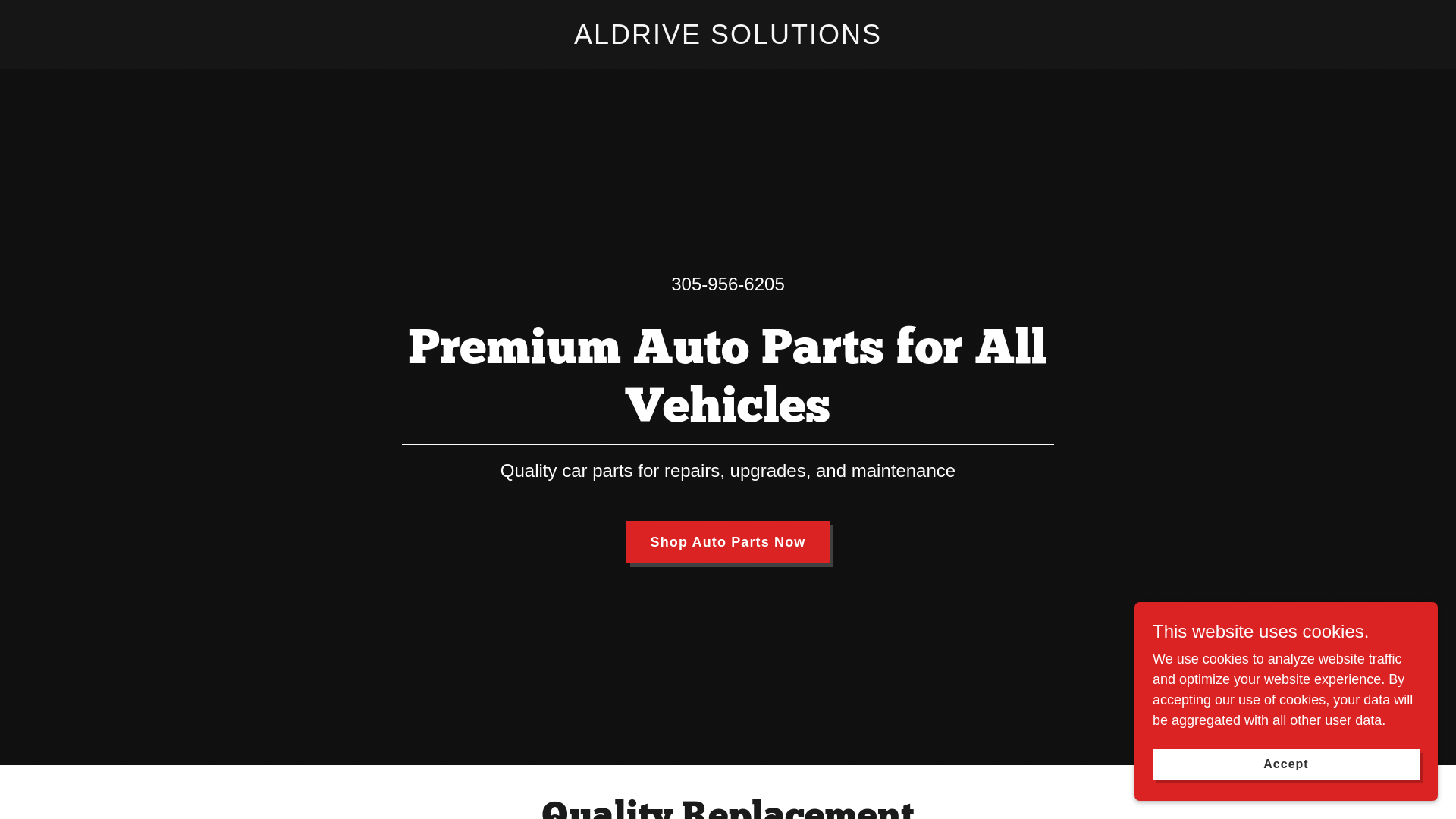 website screenshot of https://aldrivesolutions.com/